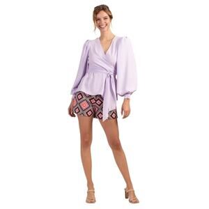 Trina Turk Wrap Blouse • Size Small • NWT • Recycled Fabric • Lilac Breeze